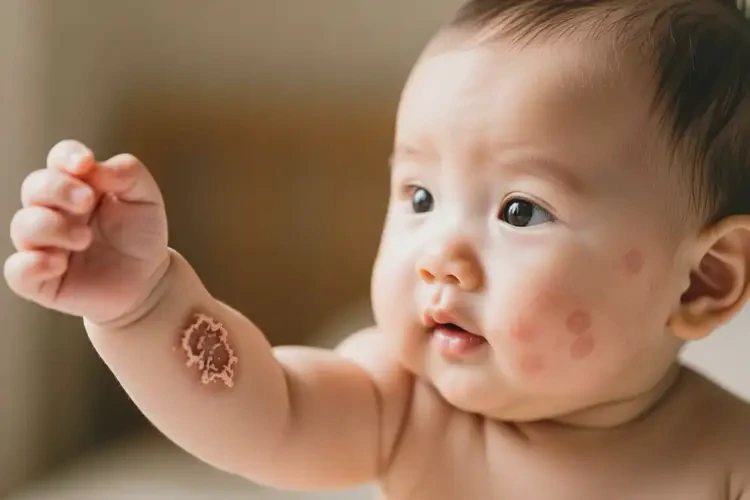 新生兒手臂上長(zhǎng)濕疹不管它會(huì)自己自愈嗎(圖2)