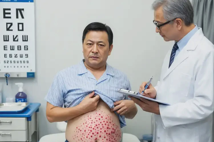 男人肚子上容易長濕疹不管它會自己自愈嗎(圖1)