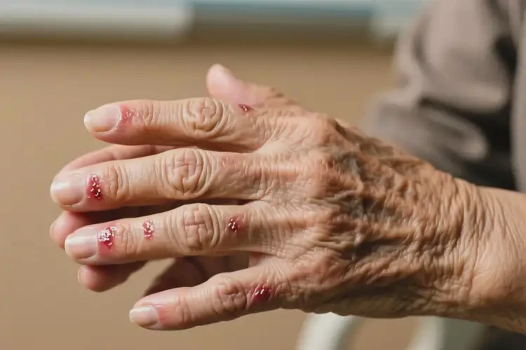 高齡老人手上偶爾長濕疹不管它會自己自愈嗎(圖1)