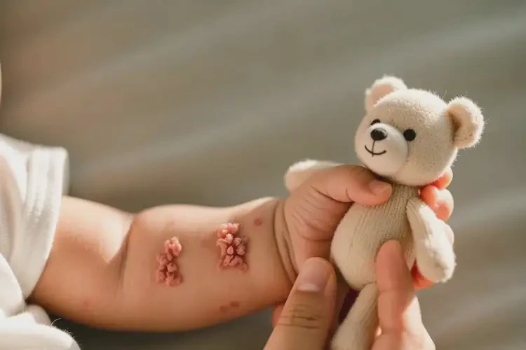 嬰幼兒手臂有濕疹不管它會(huì)自己自愈嗎(圖1)