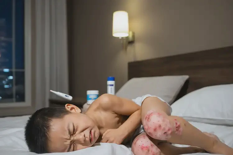 儿童小腿上经常起湿疹不管它会自己自愈吗(图1)