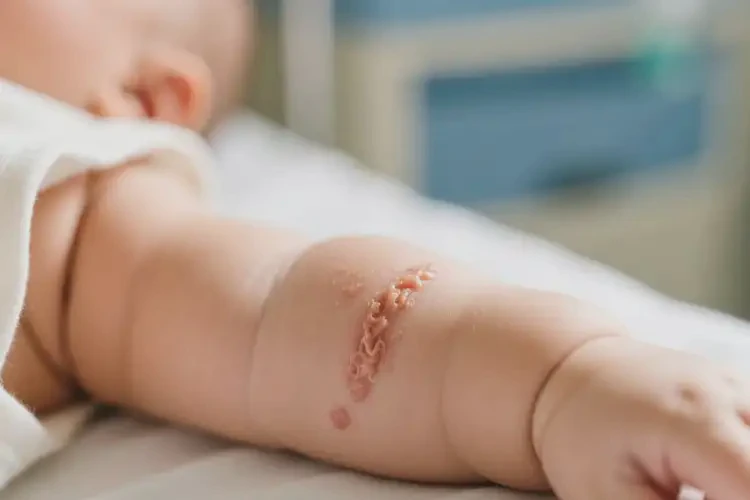新生兒手臂上經(jīng)常起濕疹不管它會自己痊愈嗎(圖1)