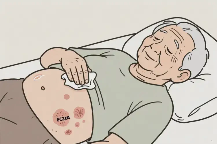 高齡老人肚子上出現(xiàn)濕疹能夠徹底治愈嗎(圖1)