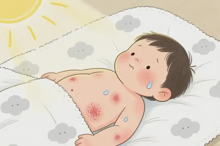 小孩肚子上偶尔长湿疹可不可以彻底自愈(图1)