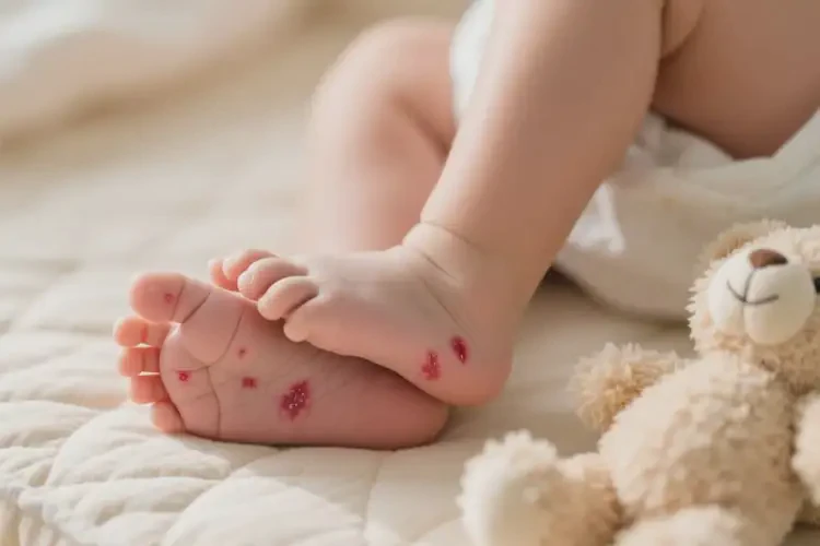 新生兒腳上偶爾起濕疹可不可以徹底自愈(圖1)
