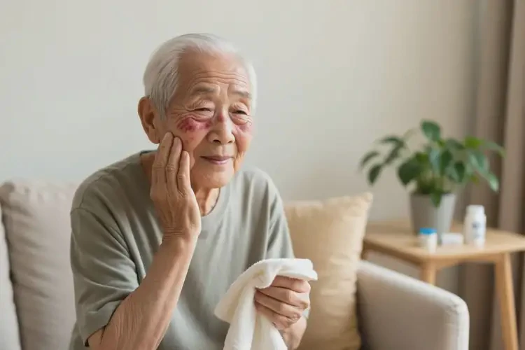 高齡老人面部容易起濕疹不管它會(huì)自己好嗎(圖4)