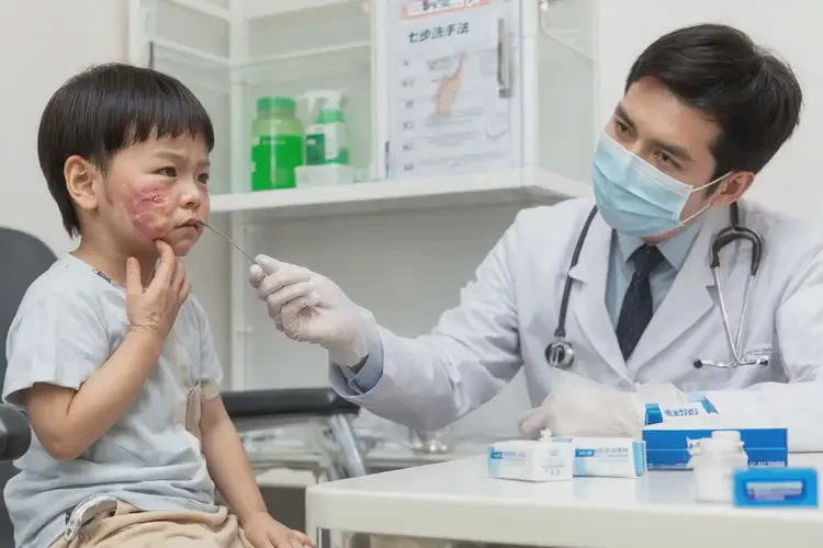 幼兒臉上偶爾起濕疹不管它會(huì)自己好嗎(圖2)