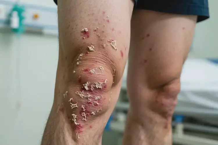 男生大腿出現(xiàn)濕疹能靠自己自愈嗎(圖1)