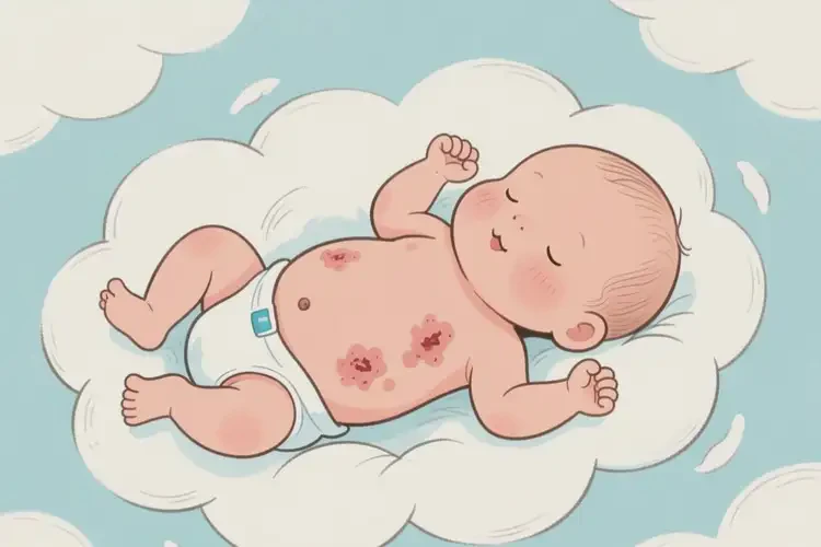 新生兒肚子上容易長(zhǎng)濕疹不管它會(huì)自己好嗎(圖2)