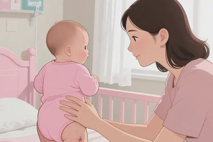 寶寶屁股上出現(xiàn)濕疹不管它會(huì)自己痊愈嗎(圖2)