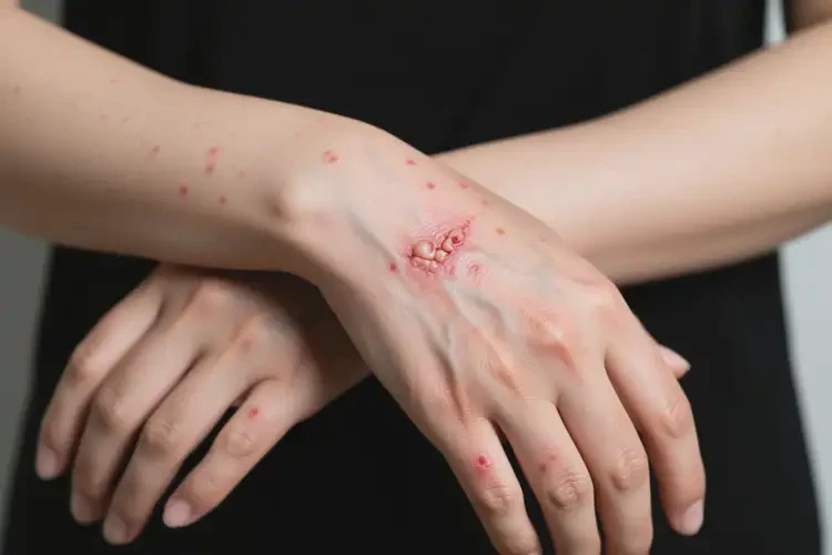 女人手臂出濕疹可以徹底自愈嗎(圖1)