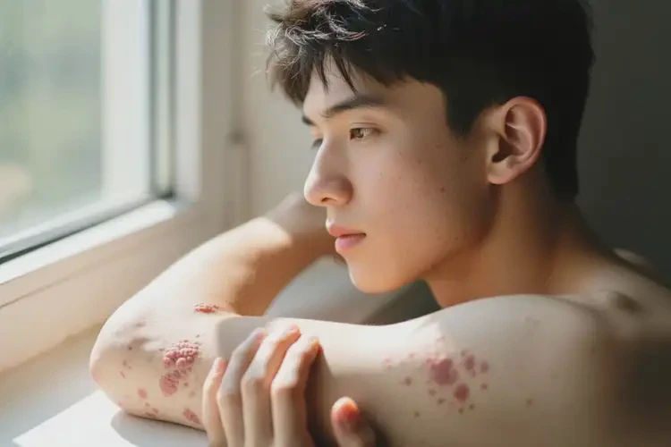 青年人手臂上容易起濕疹不管它會(huì)自己自愈嗎(圖3)