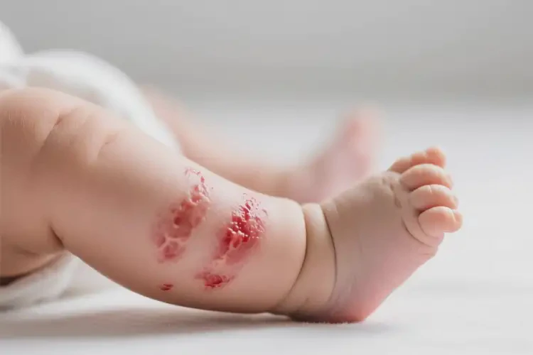 嬰兒小腿上長濕疹不管它會自己好嗎(圖1)