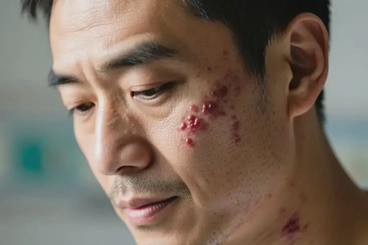 男性臉上出現(xiàn)濕疹不管它會(huì)自己痊愈嗎(圖2)