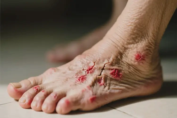 老年人脚上出湿疹不管它会自己好吗(图1)