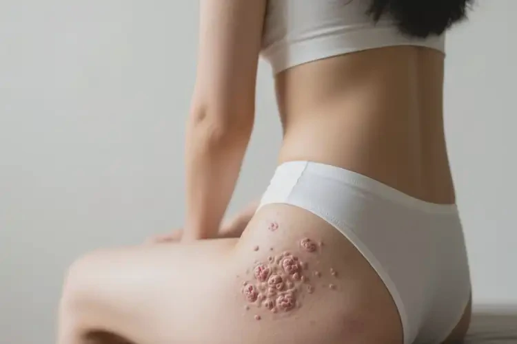 女性屁股上有湿疹不管它会自己自愈吗(图1)