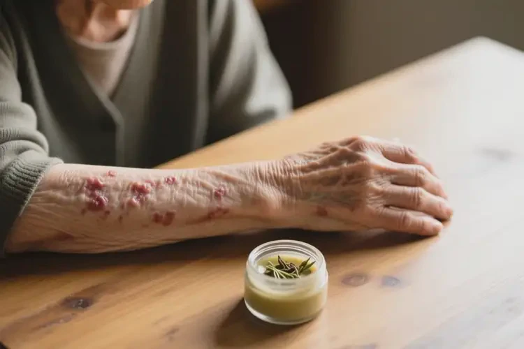 老年人手臂上出濕疹能夠徹底治愈嗎(圖2)