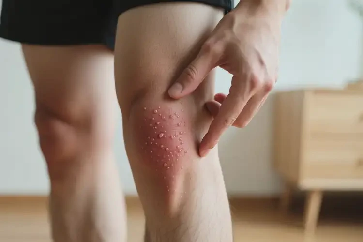 青年人大腿經(jīng)常長濕疹不管它會自己好嗎(圖1)