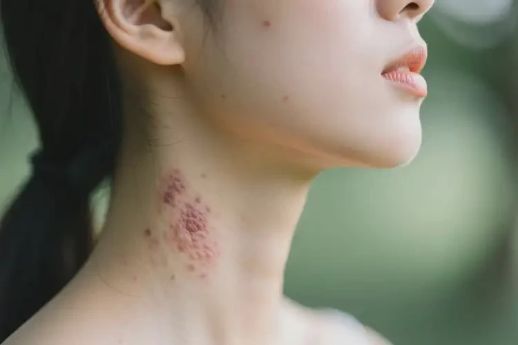 女性脖子上出現(xiàn)濕疹不管它會自己痊愈嗎(圖3)