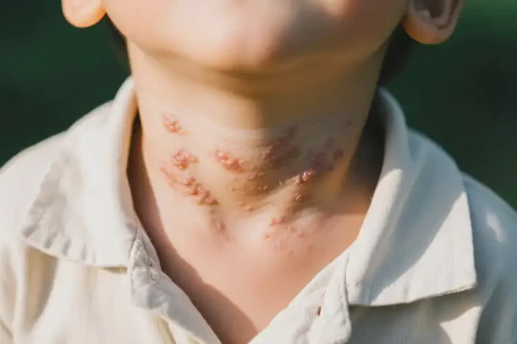 孩子脖子上起湿疹不管它会自己好吗(图2)