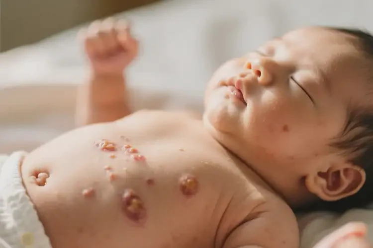 嬰兒肚子有濕疹不管它會(huì)自己自愈嗎(圖1)