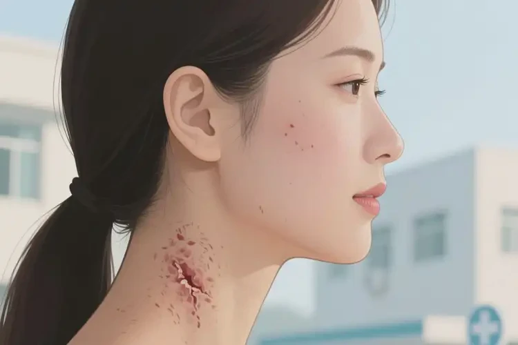 女性脖子出現(xiàn)濕疹能徹底自愈嗎(圖1)