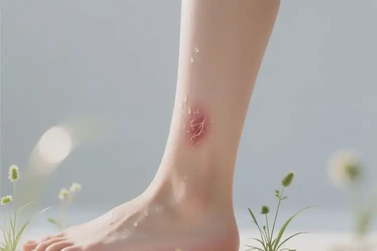 女人小腿上出現(xiàn)濕疹不管它會自己痊愈嗎(圖1)