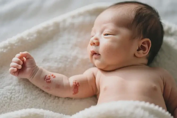 新生兒手臂上長(zhǎng)濕疹不管它會(huì)自己自愈嗎(圖3)