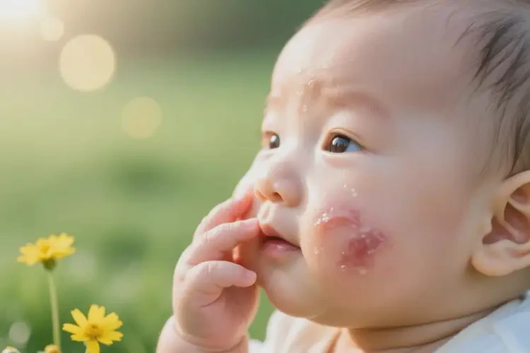 小兒面部出現(xiàn)濕疹不管它會自己痊愈嗎(圖3)