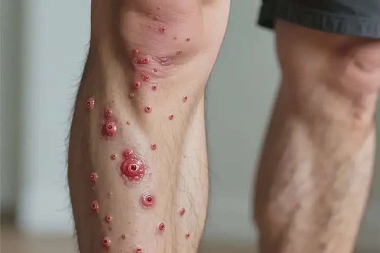 男生小腿上出現(xiàn)濕疹不管它會(huì)自己自愈嗎(圖2)