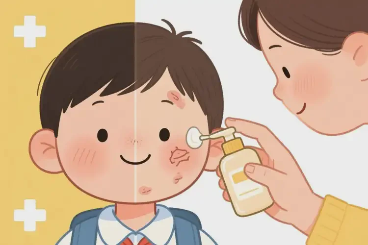 小學(xué)生面部出濕疹能夠徹底治愈嗎(圖3)