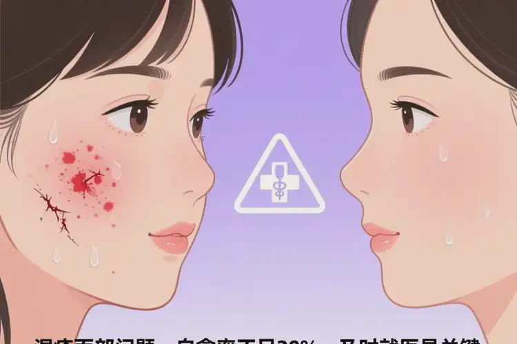 女生面部容易起濕疹能靠自己自愈嗎(圖1)