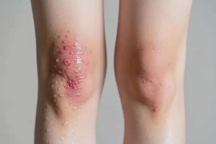 女生小腿容易起湿疹不管它会自己好吗(图1)