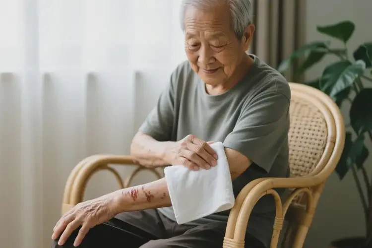 老年人手臂上長濕疹能夠徹底治愈嗎(圖2)