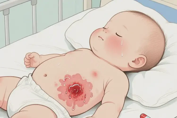 嬰幼兒肚子出濕疹不管它會(huì)自己痊愈嗎(圖1)