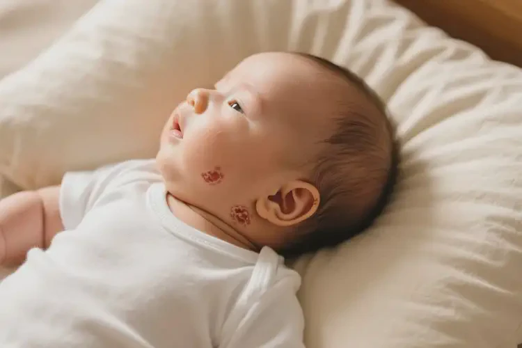 嬰兒脖子上出濕疹不管它會自己自愈嗎(圖2)