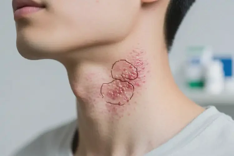 男生脖子上起濕疹能靠自己自愈嗎(圖2)