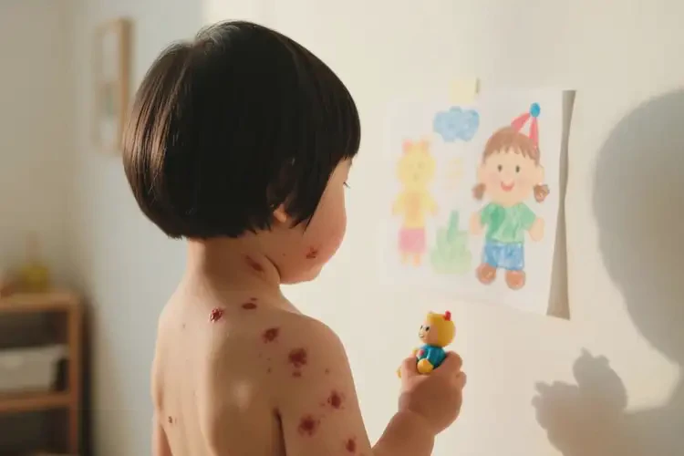 小孩脖子上有濕疹不管它會(huì)自己好嗎(圖1)