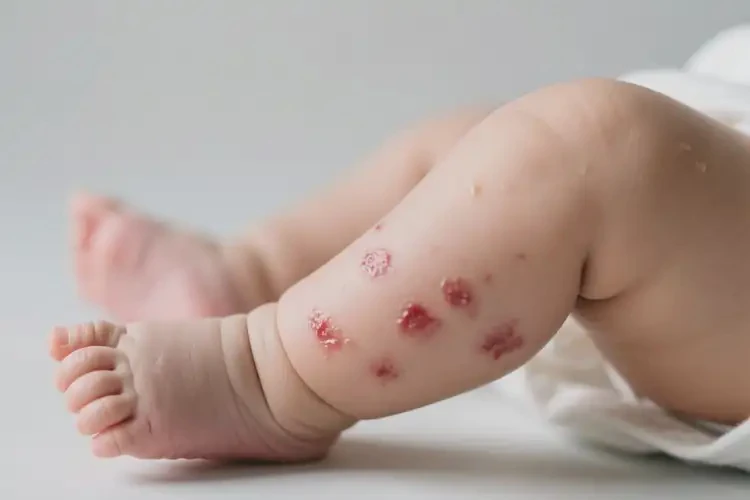 新生兒小腿上偶爾長濕疹不管它會自己自愈嗎(圖1)