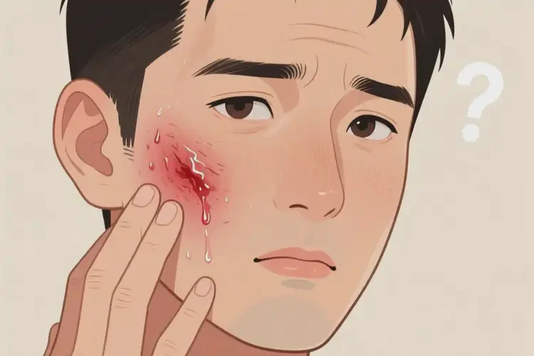 男性面部容易起濕疹不管它會自己自愈嗎(圖1)