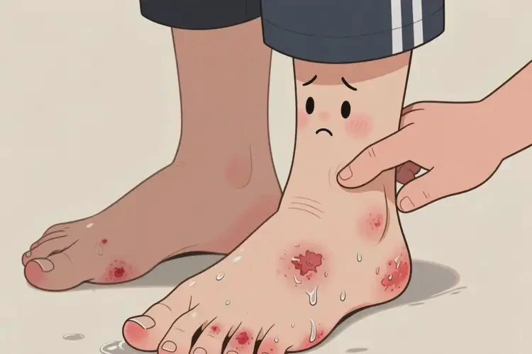 中學(xué)生腳上容易起濕疹不管它會(huì)自己痊愈嗎(圖1)