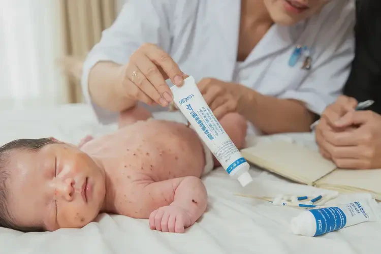 新生兒面部容易起濕疹不管它會(huì)自己自愈嗎(圖2)