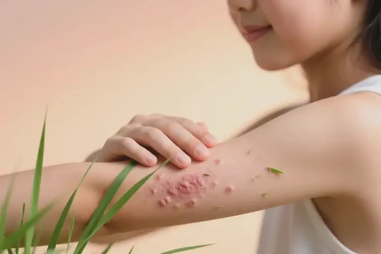 女生手臂上有濕疹不管它會(huì)自己自愈嗎(圖1)