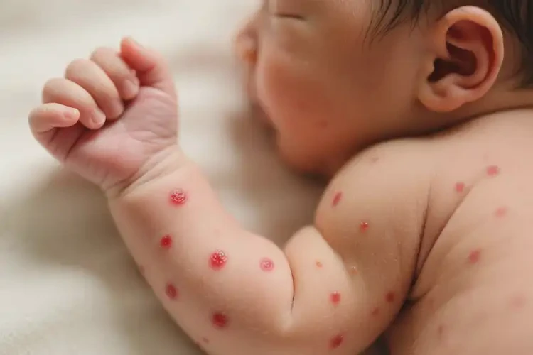 新生兒手臂上長(zhǎng)濕疹不管它會(huì)自己自愈嗎(圖1)