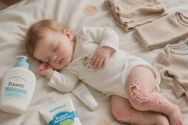 寶寶小腿上長濕疹不管它會(huì)自己好嗎(圖1)