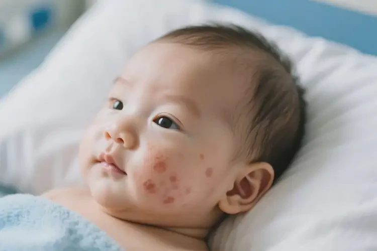 寶寶臉上出現(xiàn)濕疹不管它會(huì)自己好嗎(圖4)