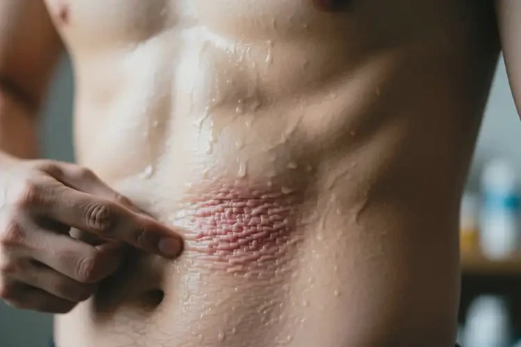 男性肚子上起湿疹可以彻底自愈吗(图1)