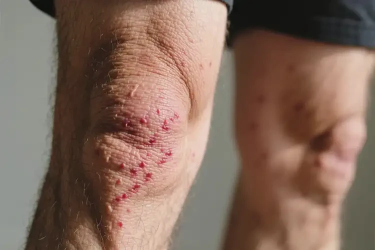 男生大腿上容易长湿疹不管它会自己痊愈吗(图1)