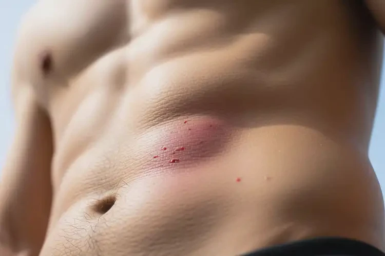 男性肚子起濕疹不管它會自己好嗎(圖1)