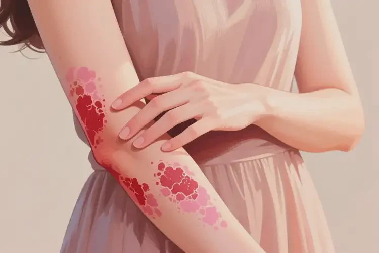 女性手臂上經(jīng)常起濕疹不管它會自己自愈嗎(圖1)